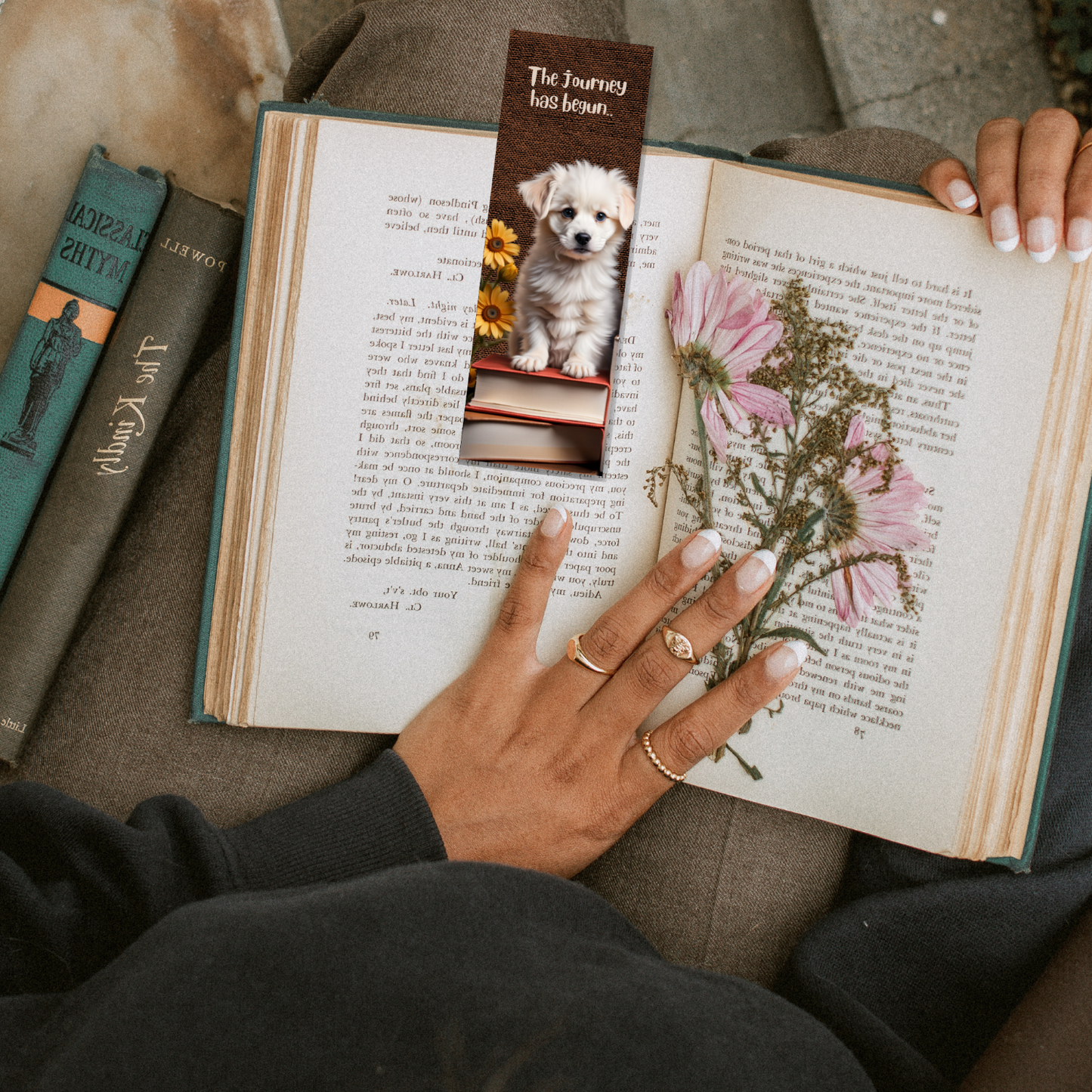 Dog Metal Bookmark with Colored Tassel