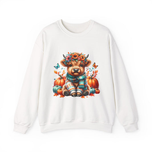 Harvest Highland Cow Sweatshirt, Cozy Fall Apparel, Gift for Animal Lovers, Autumn Fashion, Cute Farm Style