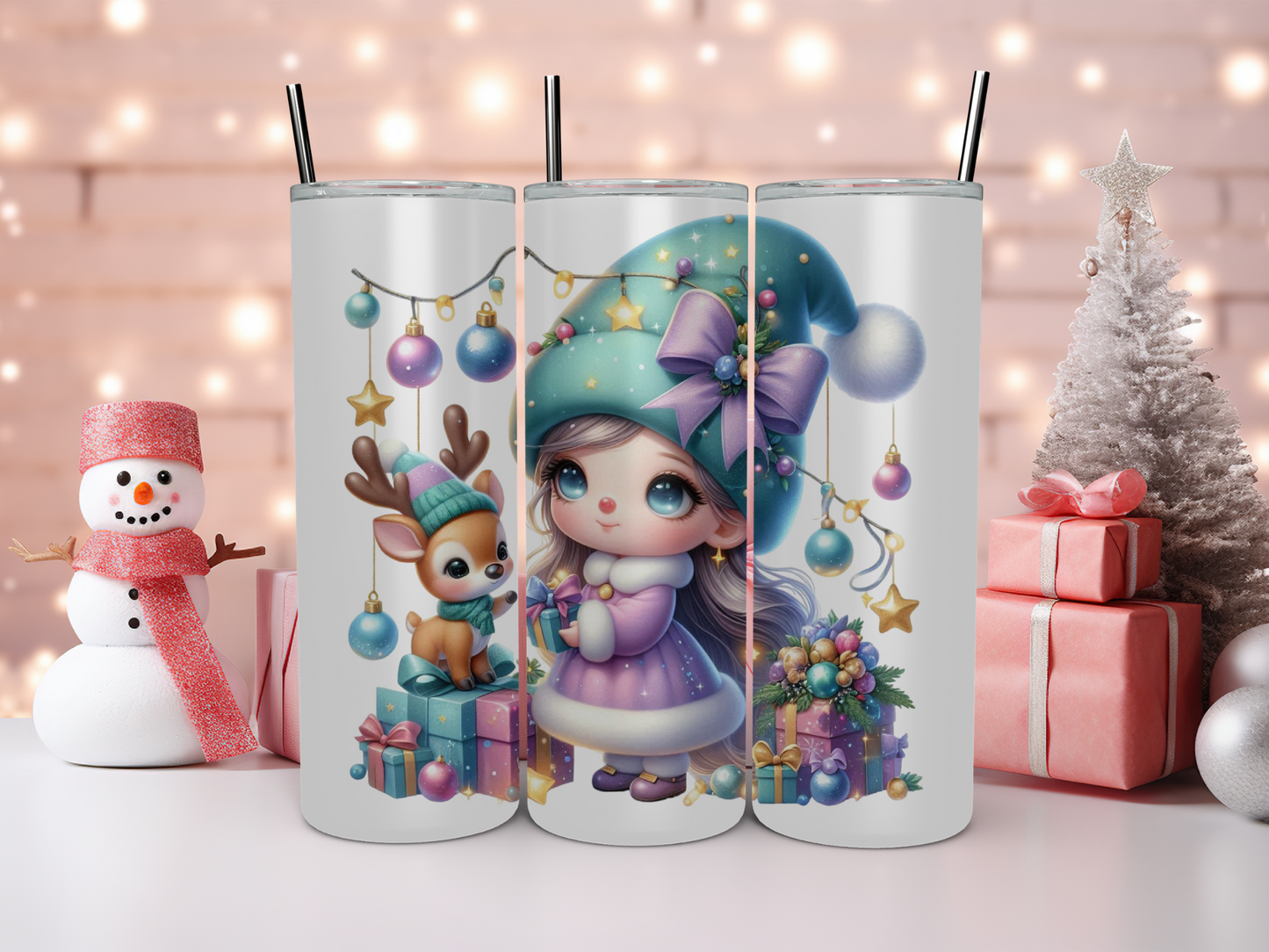 Christmas Girl Gnome 20oz Tumbler