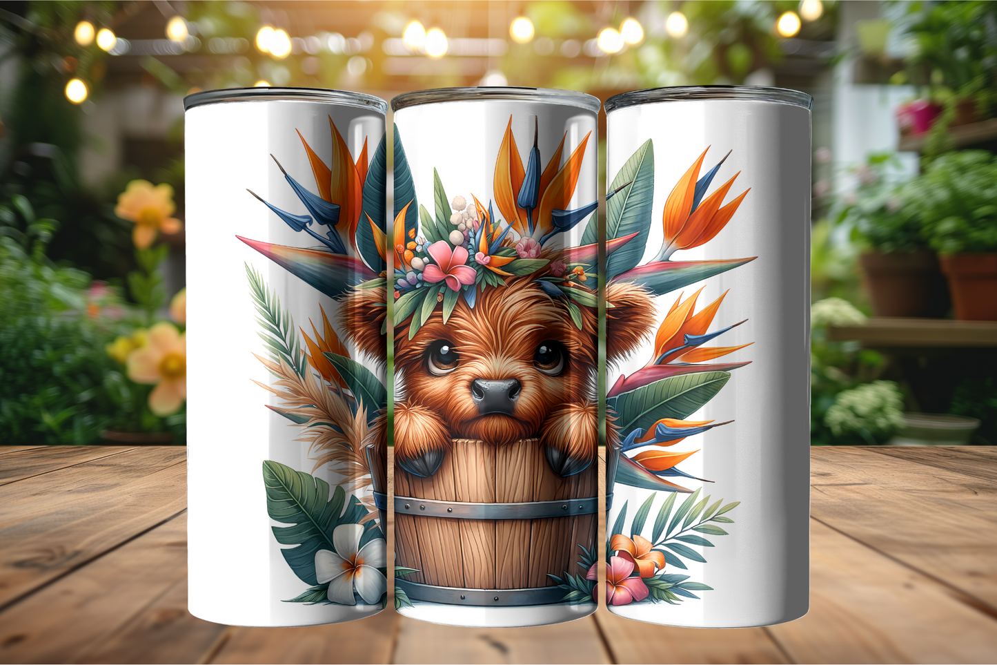 Cute Highland Cow in Bucket 20oz Tumbler