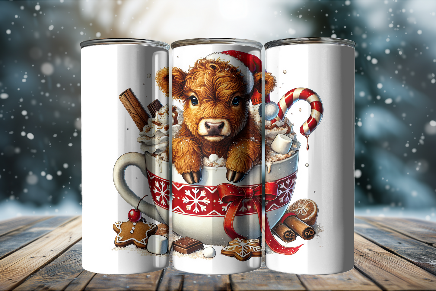 Christmas Highland Cow 20oz Tumbler