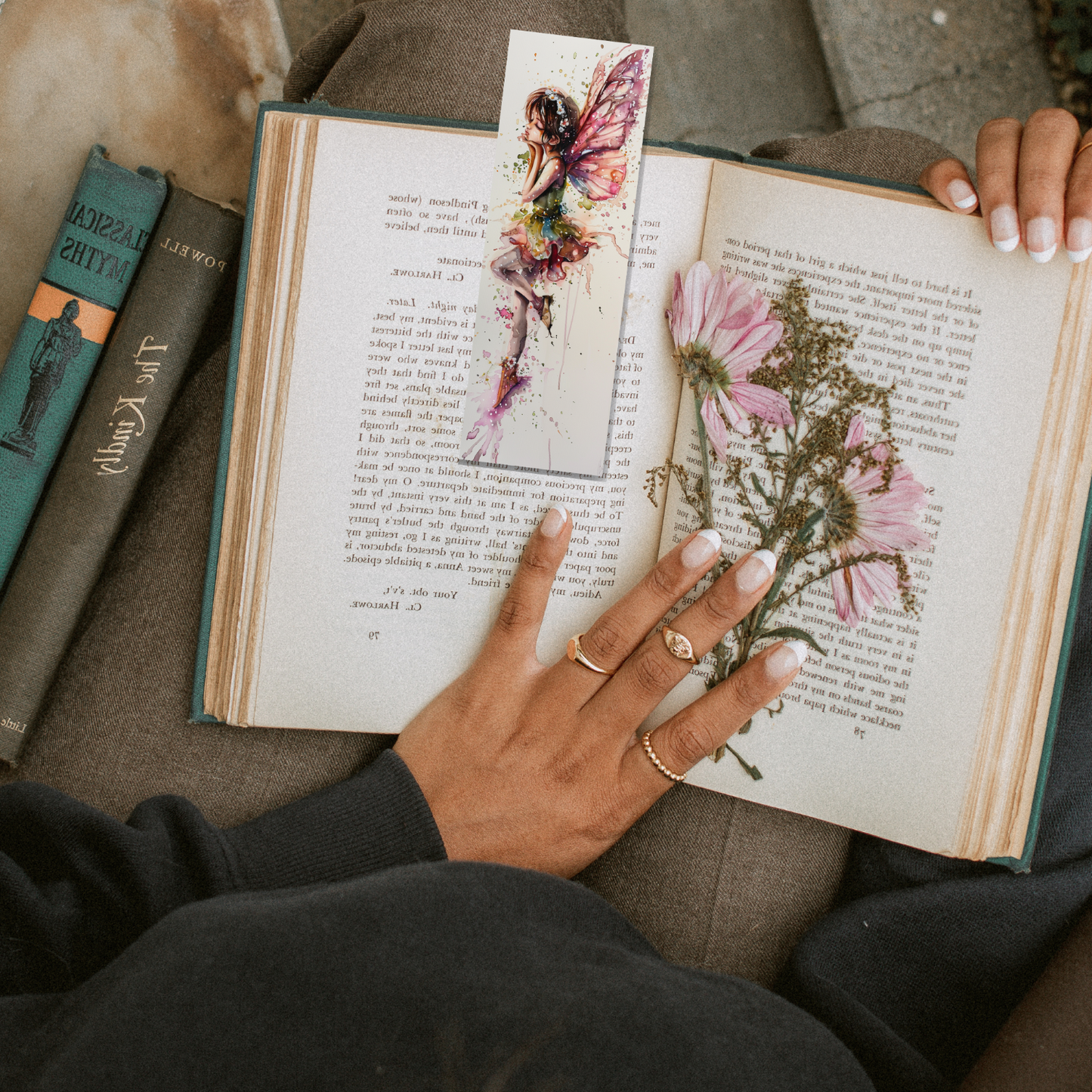 Fairy Metal Bookmark with Colored Tassel