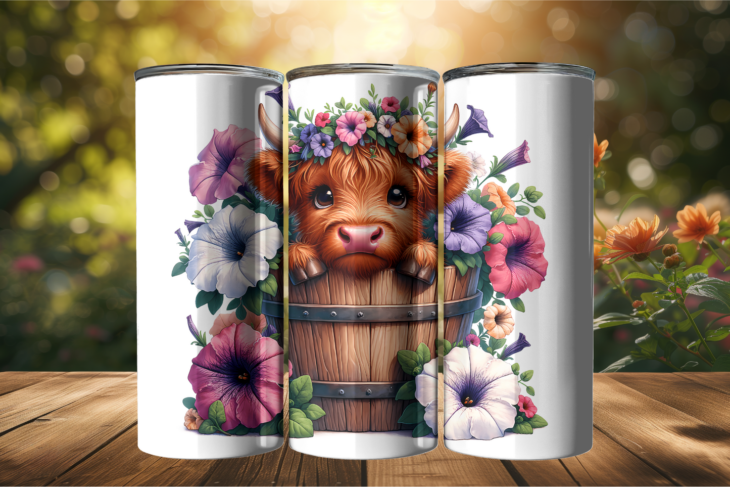 Cute Highland Cow in Bucket 20oz Tumbler