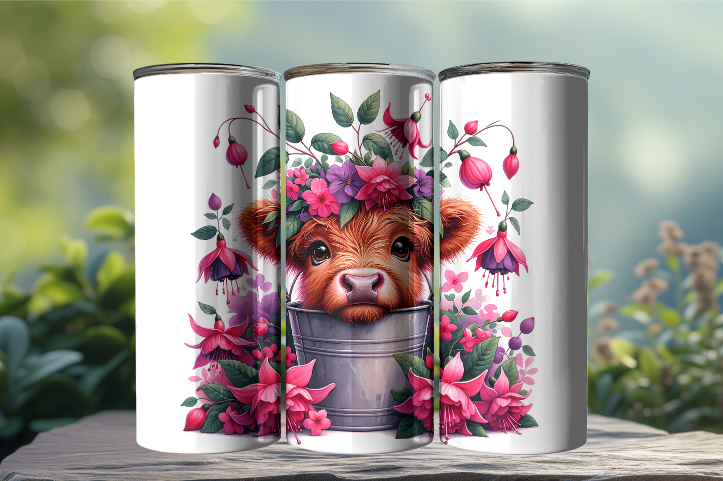 Cute Highland Cow in Bucket 20oz Tumbler