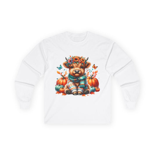 Pumpkin Patch Dog Long Sleeve Tee, Cozy Fall Shirt, Pet Lover Gift, Unisex Cotton Tee, Autumn Apparel