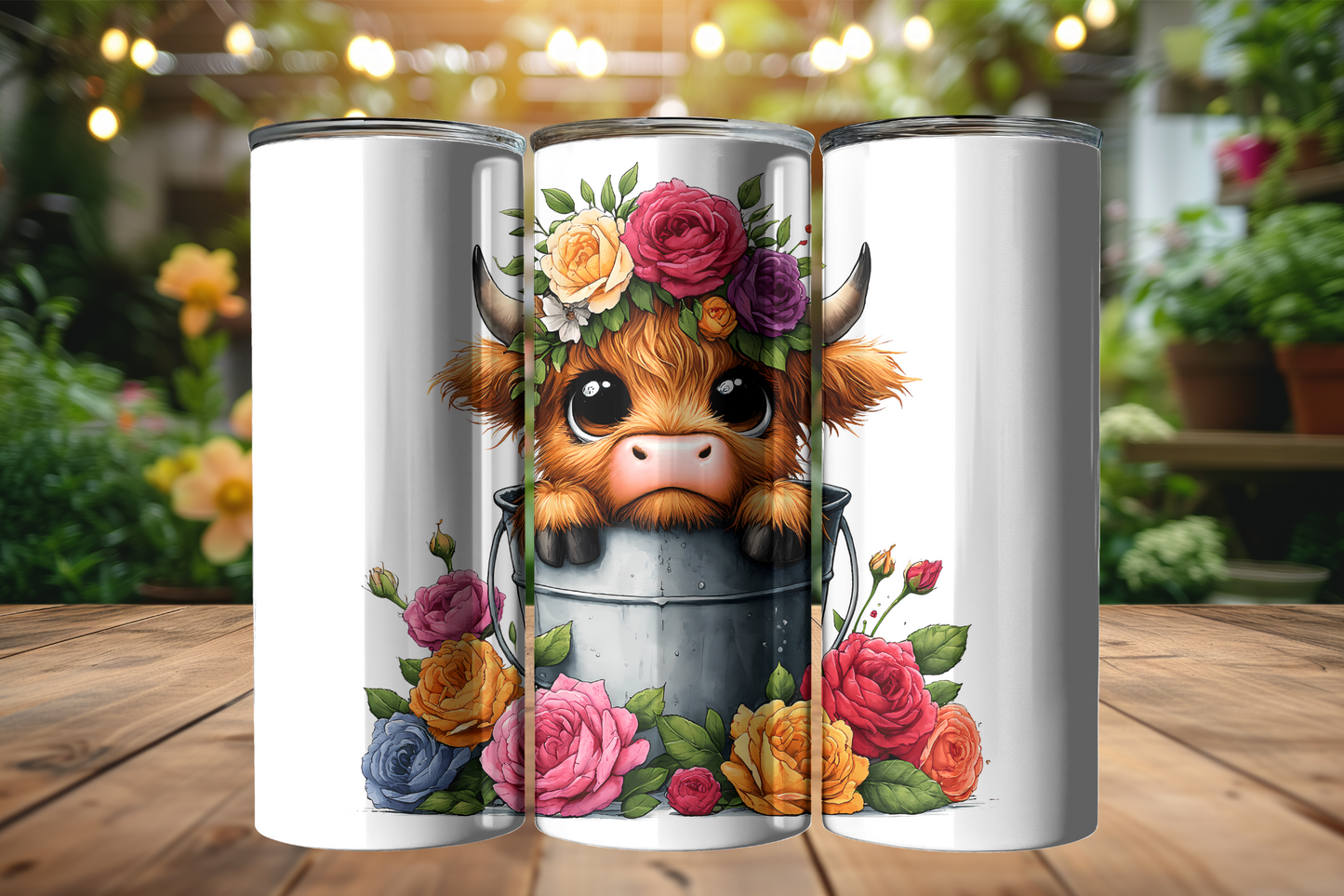 Cute Highland Cow in Bucket 20oz Tumbler