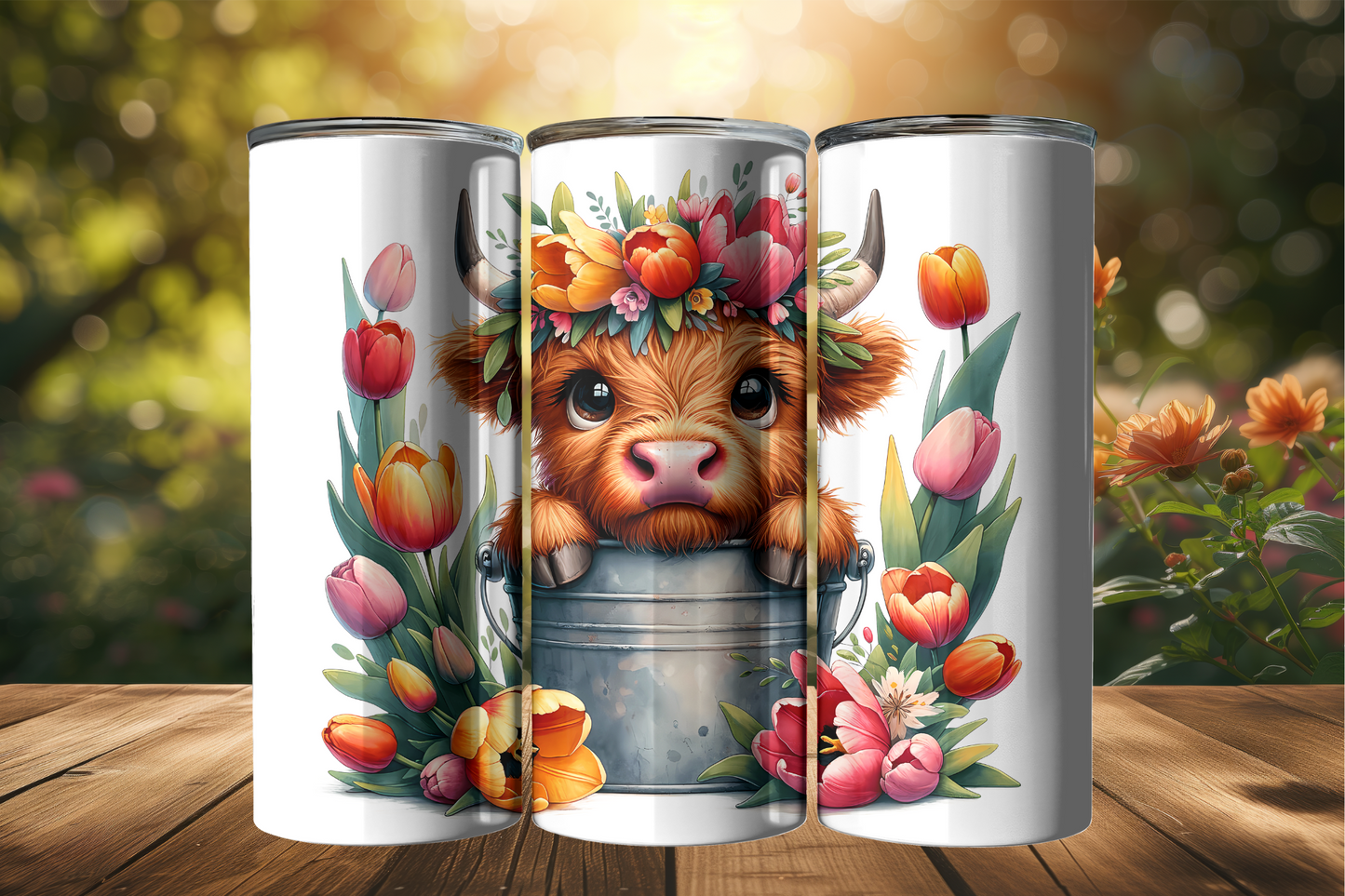 Cute Highland Cow in Bucket 20oz Tumbler